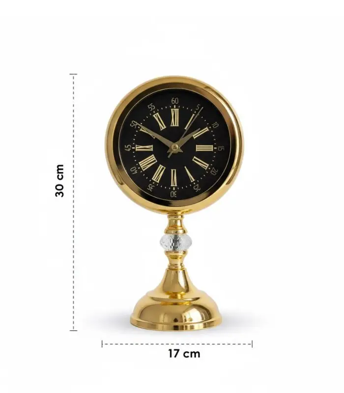 Metal Kristal Gold Masa Saati