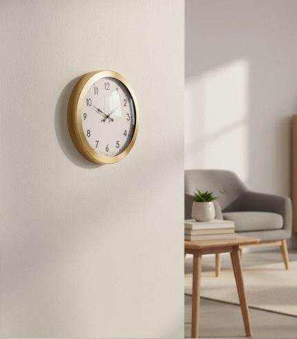 Metal Klasik Gold Duvar Saati