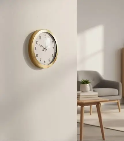 Metal Klasik Gold Duvar Saati