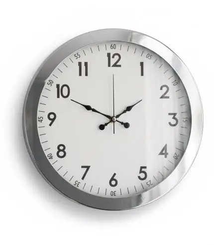 Metal Ofis Krom Duvar Saati
