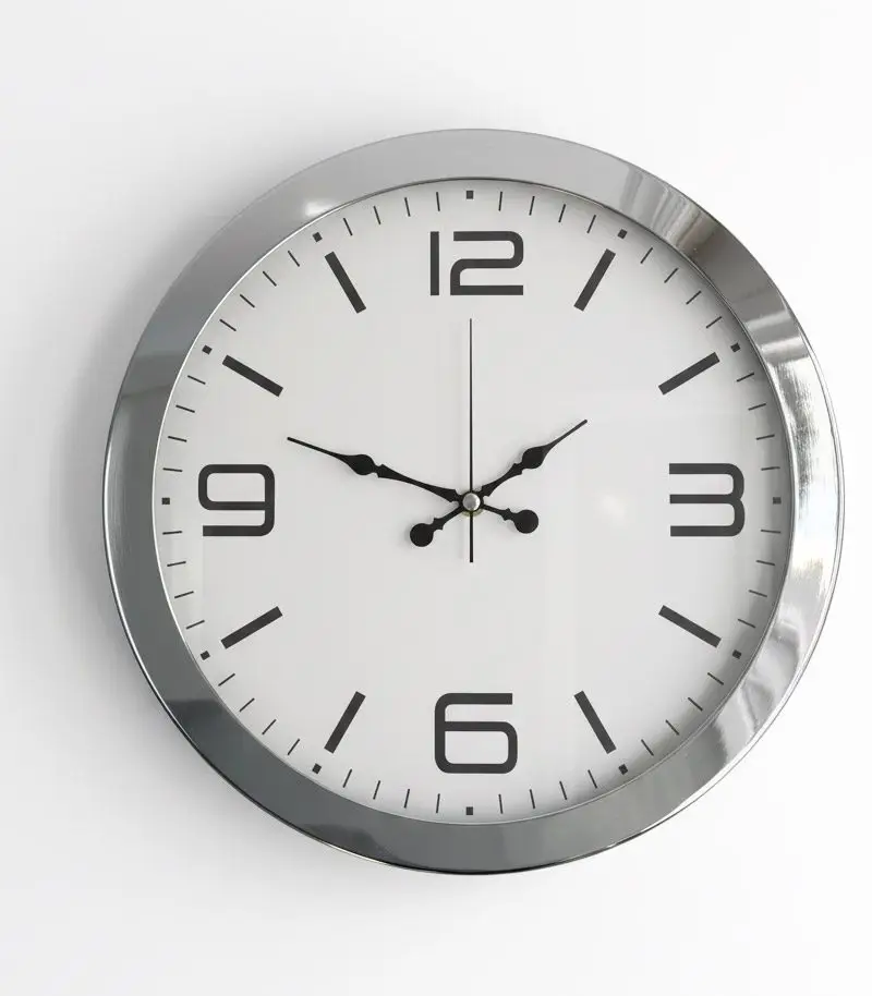 Metal Kurumsal Krom Duvar Saati