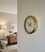 Metal Zengin Lüks Gold Duvar Saati