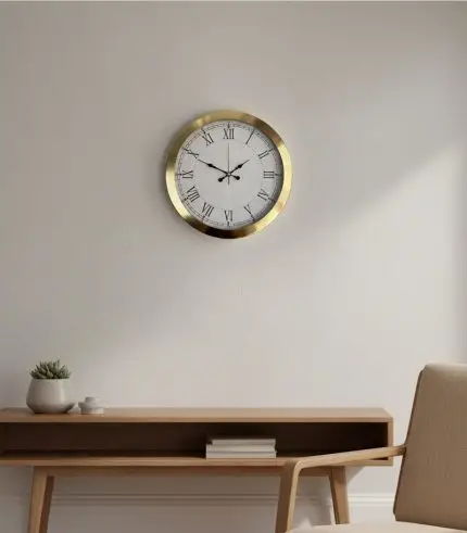 Metal Retro Lüks Gold Duvar Saati