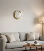 Metal Retro Lüks Gold Duvar Saati