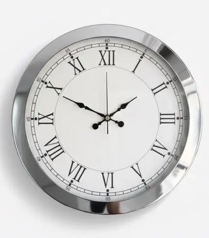 Metal Retro Krom Duvar Saati