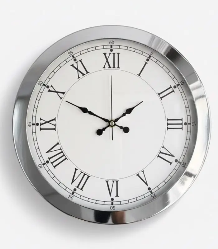Metal Retro Krom Duvar Saati