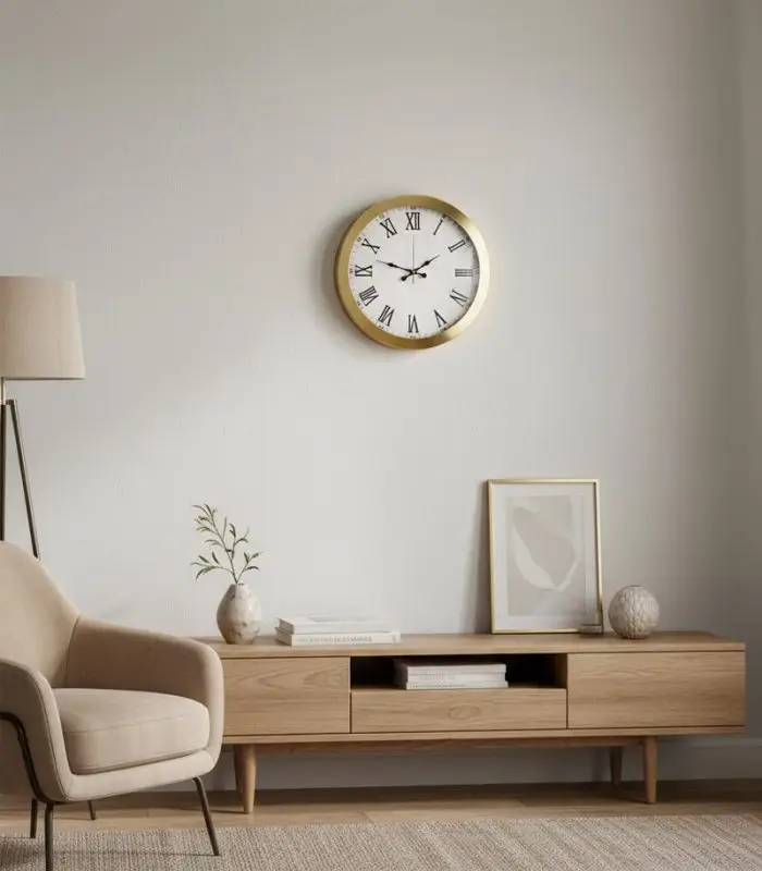 Metal Dekoratif Gold Duvar Saati