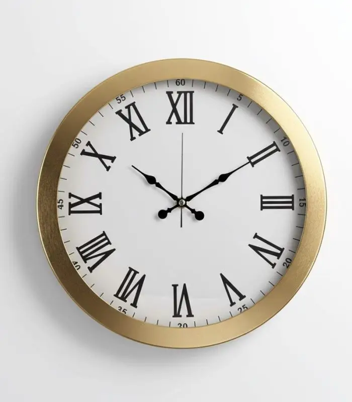 Metal Dekoratif Gold Duvar Saati