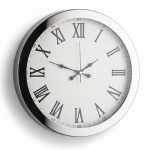 Metal Ofis Krom Duvar Saati