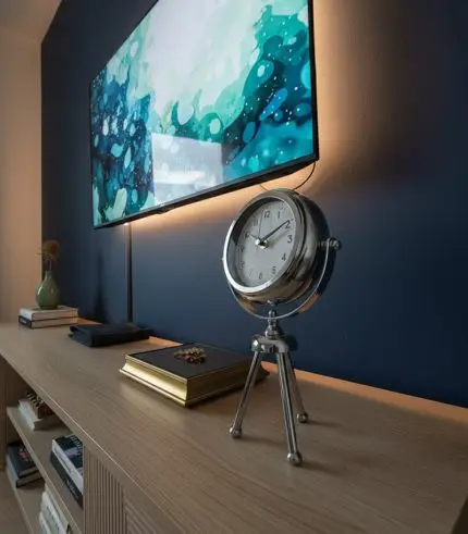 Mini Tripod Krom Masa Saati Modeli