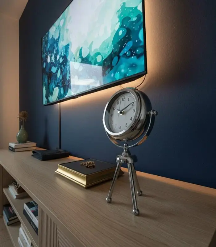 Mini Tripod Krom Masa Saati Modeli