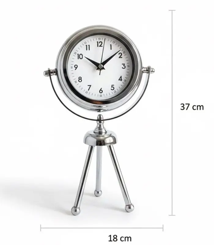 Mini Tripod Krom Masa Saati Modeli