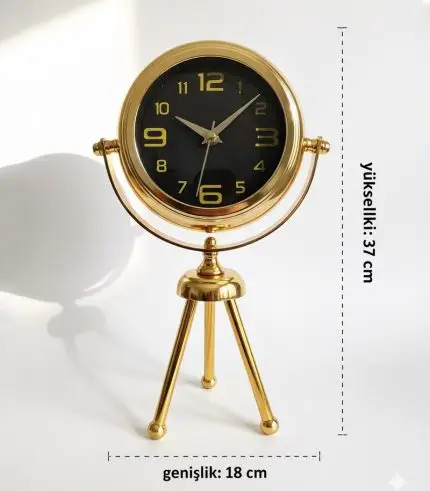 Mini Tripod Gold Masa Saati Modeli