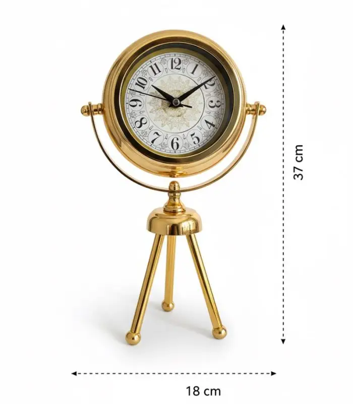 Mini Tripod Zengin Gold Masa Saati