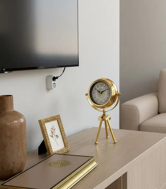 Mini Tripod Zengin Gold Masa Saati