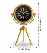 Mini Tripod Şık Gold Masa Saati