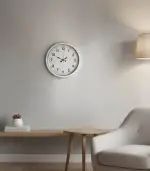 Metal Salon Retro Romen Beyaz Duvar Saati