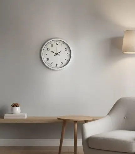 Metal Salon Retro Romen Beyaz Duvar Saati