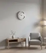 Metal Salon Retro Romen Beyaz Duvar Saati