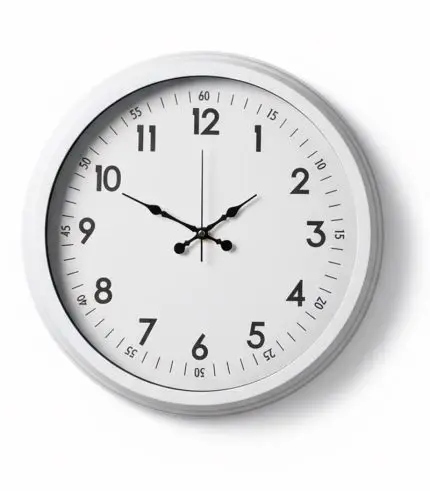 Metal Salon Retro Romen Beyaz Duvar Saati