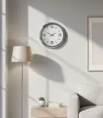 Metal Krom Şık Duvar Saati