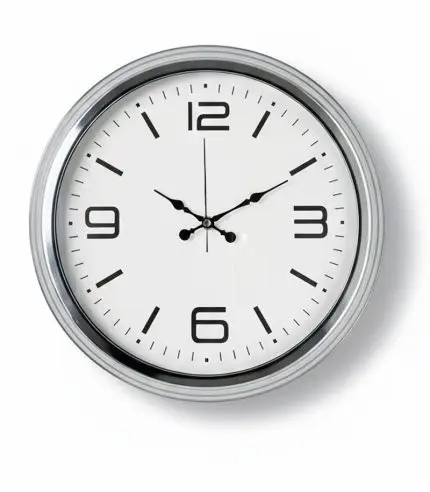 Metal Krom Şık Duvar Saati