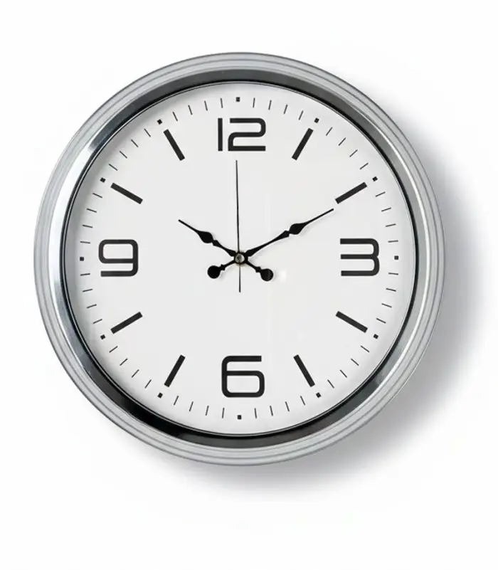 Metal Krom Şık Duvar Saati