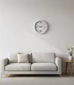 Metal Salon Retro Romen Beyaz Duvar Saati