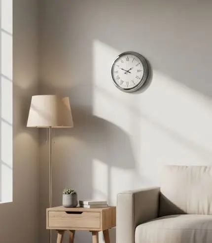 Metal Retro Krom Duvar Saati