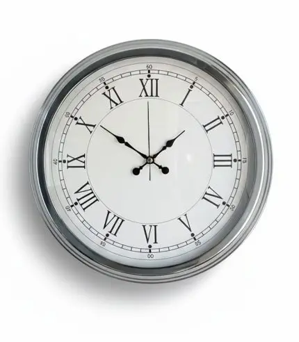 Metal Retro Krom Duvar Saati