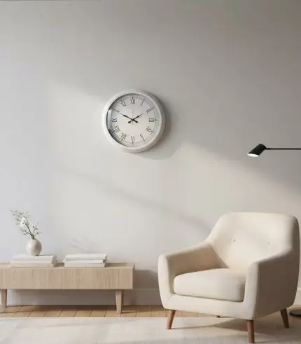 Dekoratif Retro Beyaz Duvar Saati