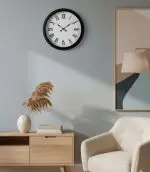 Metal Siyah Latin Duvar Saati | 40 cm | Butik Saat