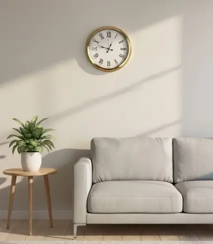 Metal Altın Rengi Duvar Saati