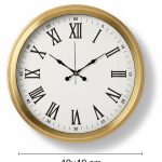 Metal Altın Rengi Duvar Saati