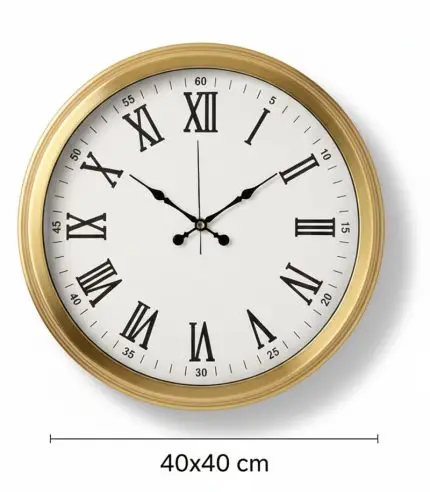 Metal Altın Rengi Duvar Saati