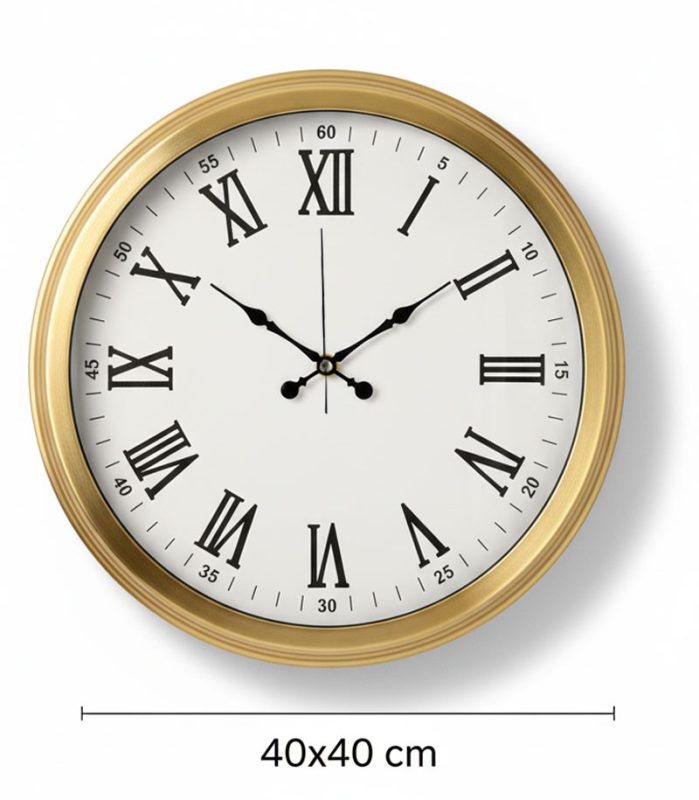 Metal Altın Rengi Duvar Saati