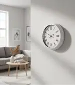 Metal Retro Beyaz Duvar Saati