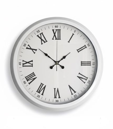 Metal Retro Beyaz Duvar Saati