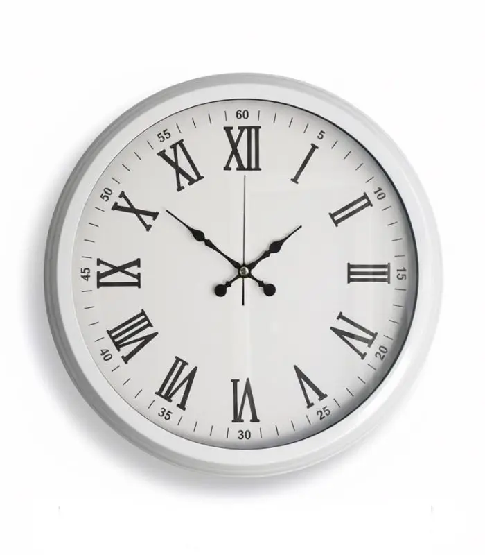 Metal Retro Beyaz Duvar Saati