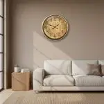 Metal Antik Gold Eskitme Duvar Saati | 52 cm | Butik Saat