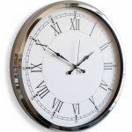 Metal Ofis Romen Krom Duvar Saati | 52 cm | Butik Saat