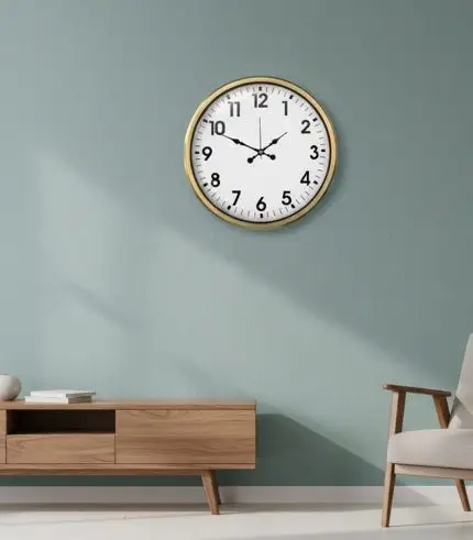 Metal Klasik Gold Eskitme Duvar Saati | 52 cm | Butik Saat