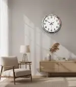 Metal Ofis Krom Duvar Saati | 52 cm | Butik Saat