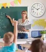 Okul-Sınıf-Çocuk-Öğrenci Sessiz Metal Duvar Saati