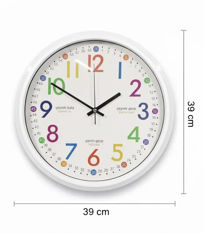 Okul-Sınıf-Çocuk-Öğrenci Sessiz Metal Duvar Saati