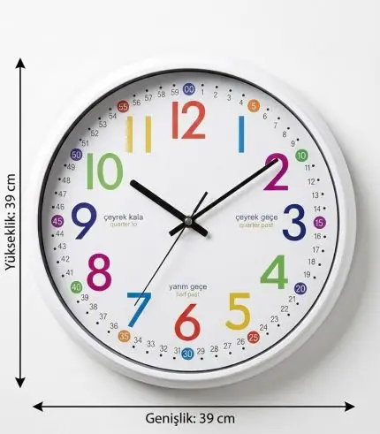 Okul-Sınıf-Çocuk-Öğrenci Sessiz Metal Duvar Saati