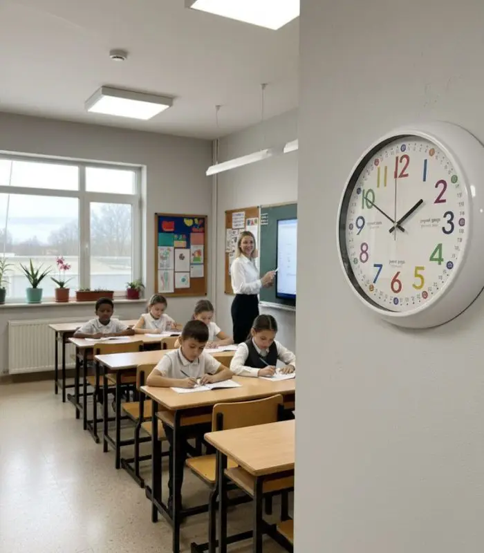 Okul-Sınıf-Çocuk-Öğrenci Sessiz Metal Duvar Saati