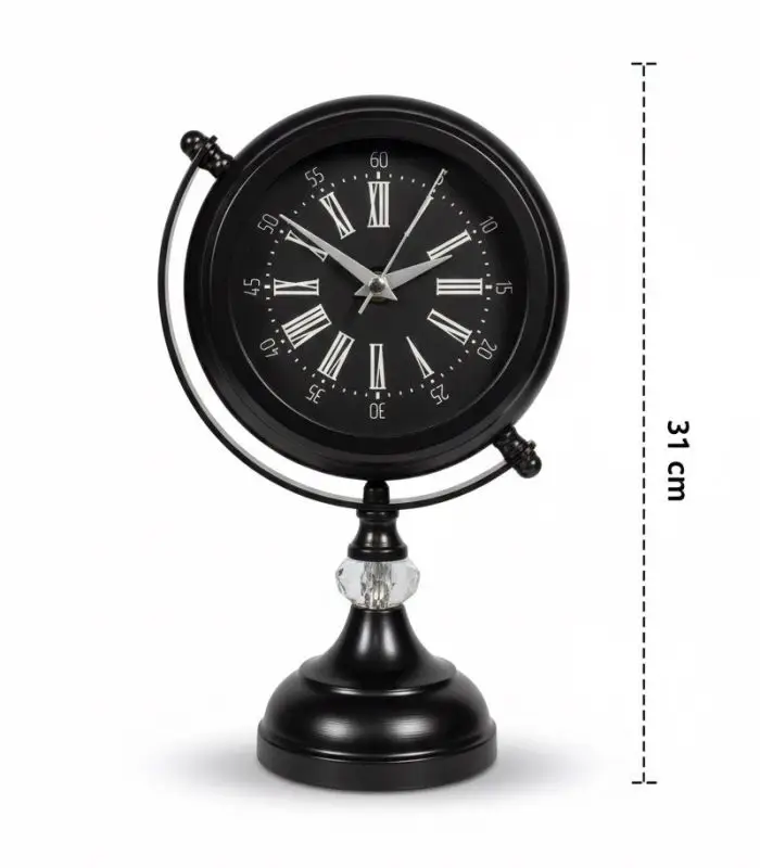 Elmas Modeli Siyah Metal Masa Saati | 31 x 18 xm | Butik Saat
